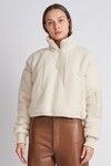 MILES CROPPED SHEARLING TOP (CREAM)