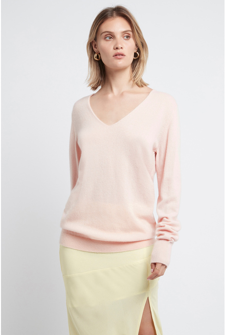 AVALON CASHMERE SWEATER (BLUSH)