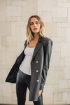 BAILEY OVERSIZED LEATHER BLAZER (BLACK)