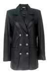 BAILEY OVERSIZED LEATHER BLAZER (BLACK)