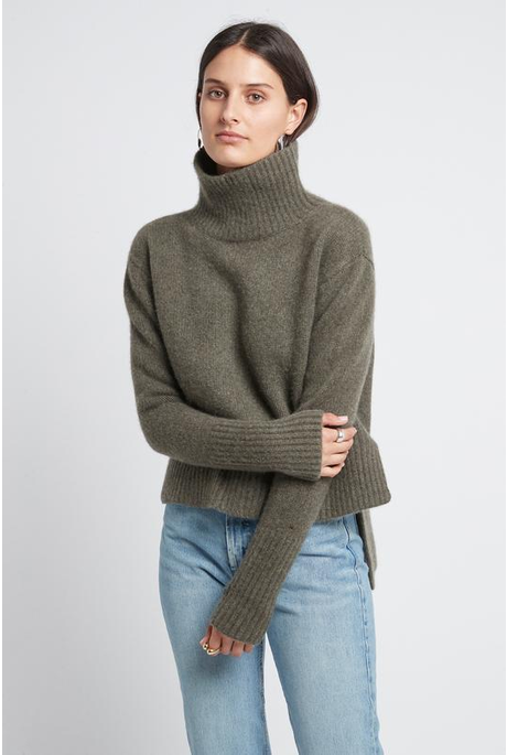 EMMA CASHMERE JUMPER (KHAKI)- H BRAND WINTER 21 Boxing Day Sale