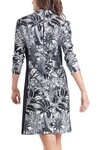 PRINTED DRESS IN SCUBA JERSEY (MIDNIGHT BLUE)