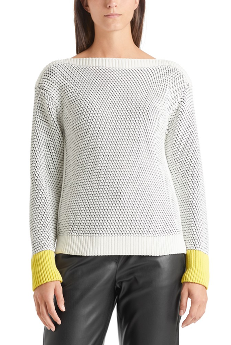 JUMPER WITH CONTRASTING CUFF (BLACK/WHTE)