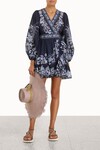 ALIANE FRILL WRAP MINI DRESS (BLUE BIRD)