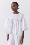 WILLOW ORGANIC COTTON SMOCK TOP (OPTICAL WHITE)