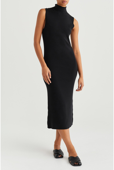 CASPER COTTON CASHMERE DRESS (BLACK)