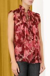 CONCERT FRILLED TANK TOP (BURGUNDY PEONIES)