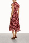 CONCERT FLUTTER DRESS (BURGUNDY PEONIES)