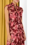 CONCERT FLUTTER DRESS (BURGUNDY PEONIES)