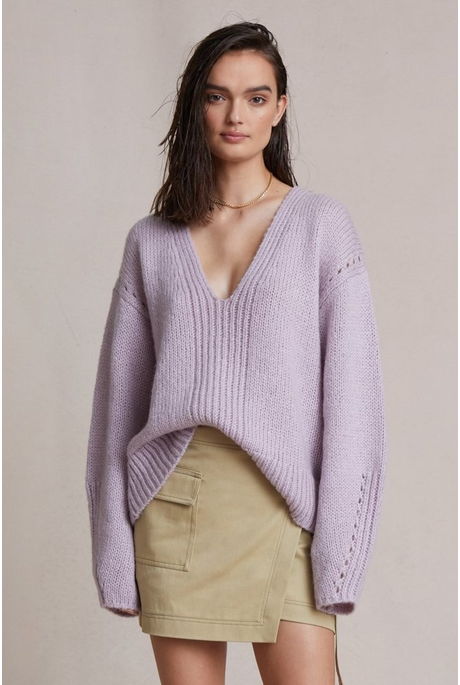 WILLA V NECK JUMPER (LAVENDER)