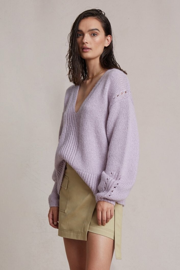 WILLA V NECK JUMPER (LAVENDER)- BEC + BRIDGE SPRING 22 Boxing Day Sale