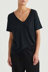 KHALO LINEN TEE (BLACK)