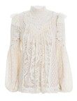 CONCERT TEXTURED LACE BLOUSE (CREAM)