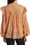 CONCERT TEXTURED LACE BLOUSE (TAN)