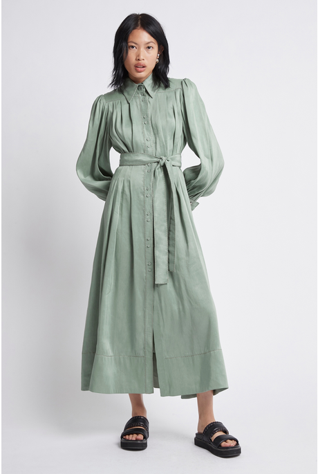 IDEALIST SHIRT DRESS (DUSTY SAGE)