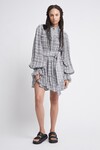 MEMENTO BIB MINI DRESS (BLACK + WHITE CHECK)