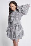 MEMENTO BIB MINI DRESS (BLACK + WHITE CHECK)