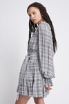 MEMENTO BIB MINI DRESS (BLACK + WHITE CHECK)