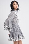 MEMENTO RUFFLE BLOUSE (BLACK + WHITE CHECK)