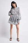 MEMENTO RUFFLE BLOUSE (BLACK + WHITE CHECK)