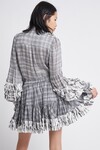 MEMENTO RUFFLE BLOUSE (BLACK + WHITE CHECK)