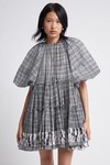 MEMENTO SMOCK MINI DRESS (BLACK + WHITE CHECK)