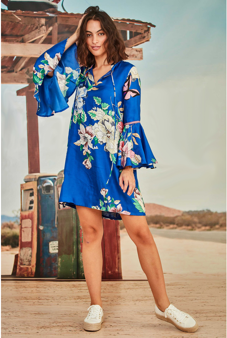 THE GATHERING DRESS (BLUE FLORAL)