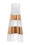 I'VE GOT THE SCOOP DRESS (WHITE/CARAMEL)