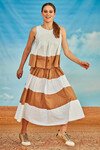 STRIPE DREAM SKIRT (WHITE/CARAMEL)