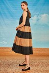 I'VE GOT THE SCOOP DRESS (BLACK/CARAMEL)