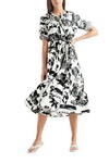 BAHAMAS PRINT DRESS (BLACK/WHITE)