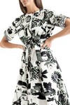 BAHAMAS PRINT DRESS (BLACK/WHITE)