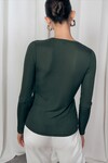 SILK RIBBED LONG SLEEVE HENLEY TOP (CEDAR)