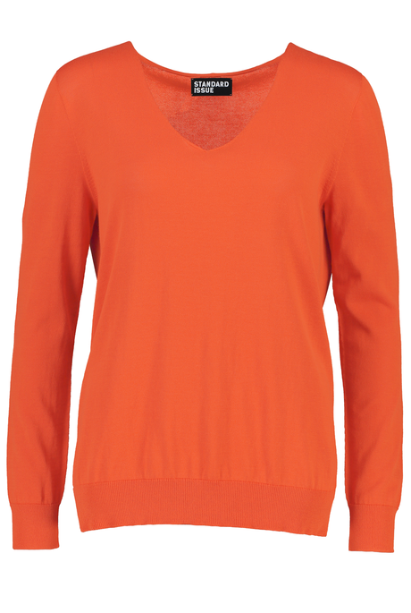 COTTON V SLOUCHY JUMPER (FLAME)