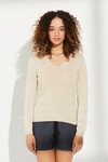 LINEN V JUMPER (GRAIN)