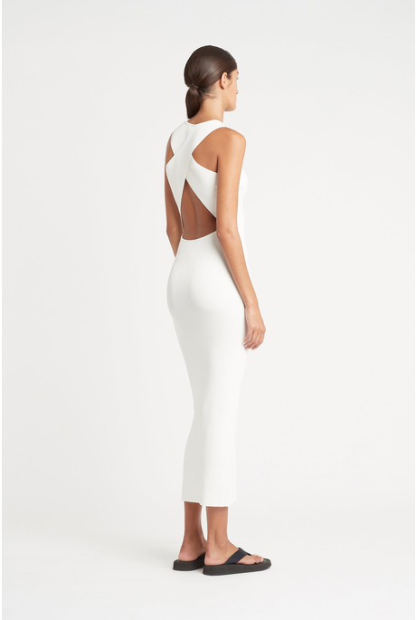 CELENA CROSS BACK DRESS (IVORY)