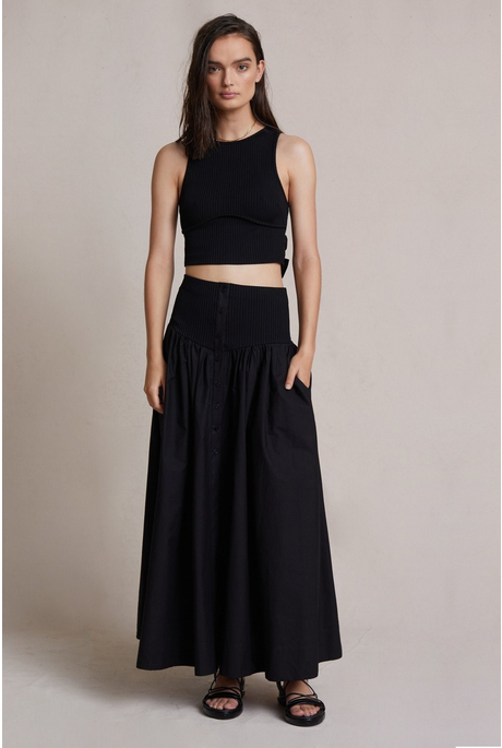 SELENE MIDI SKIRT (BLACK)