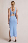 ZAHARA KNIT MIDI DRESS (SKY BLUE)