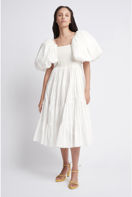 CHERISHED MIDI DRESS (IVORY)