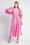 BUNGALOW PUFF SLEEVE DRESS (PINK CHECK)