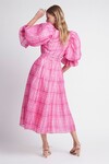 BUNGALOW PUFF SLEEVE DRESS (PINK CHECK)