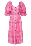 BUNGALOW PUFF SLEEVE DRESS (PINK CHECK)