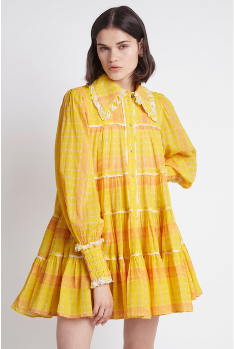 WILDERNESS SMOCK DRESS (YELLOW CHECK)