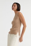 THE SLEEVELESS CLEO TOP (CARAMEL TWIST)