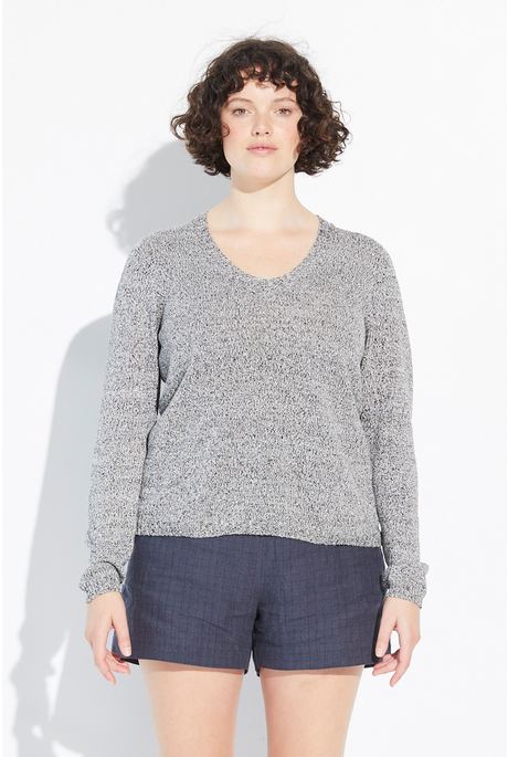 LINEN V JUMPER (TWIST)