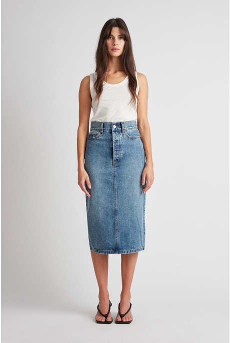 PENELOPE DENIM SKIRT (WORN WASH)