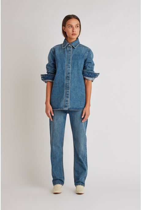 HELENA DENIM SHIRT (WORN WASH)