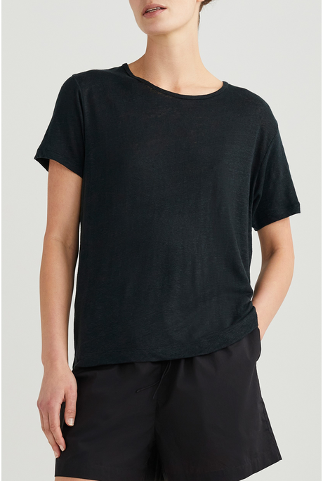 CUBA LINEN TEE (BLACK)