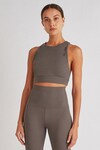 MARA HIGH NECK CROP TOP (COAL)