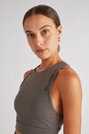 MARA HIGH NECK CROP TOP (COAL)